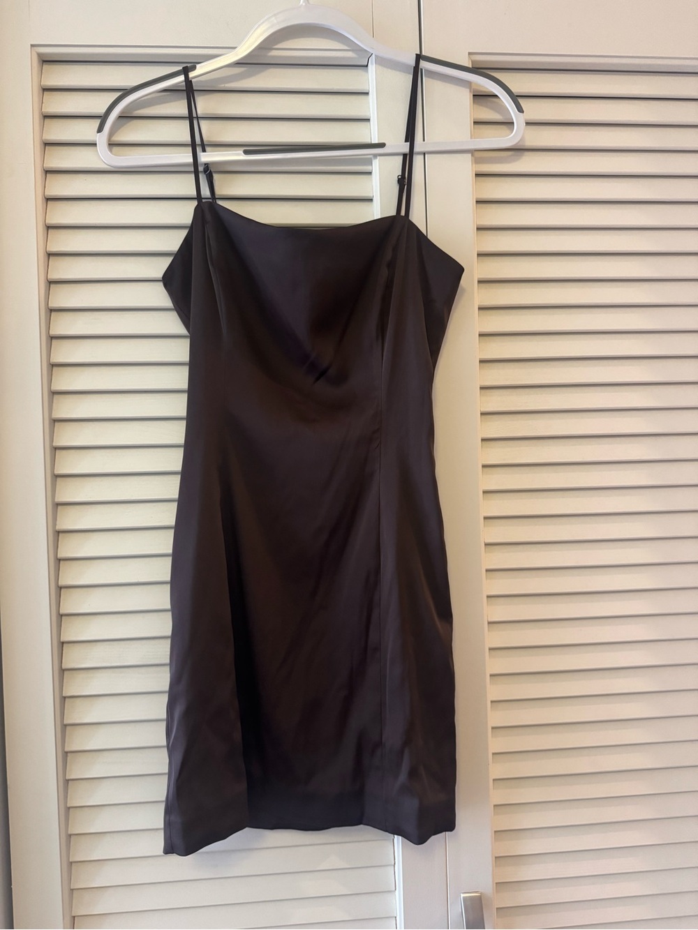 Sunday Best Chocolate Brown Satin Mini Dress